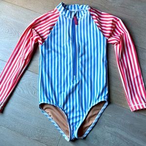 NEW- JCrew Crewcuts girls bathing suit - striped - size 6-7 girls